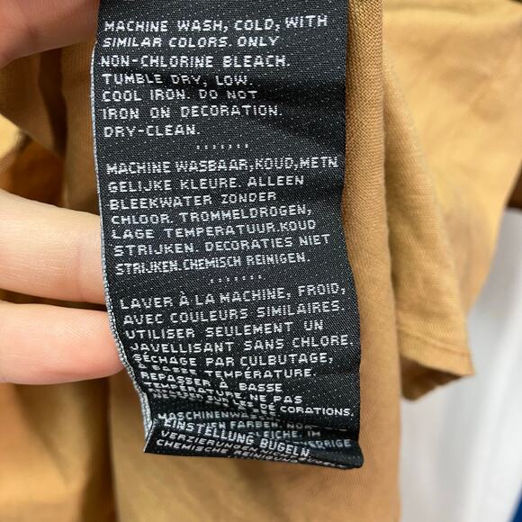 Harley Davidson Mens 3XL Tan Button Up Short Sleeve Skull H-DMC Cotton Linen New - Picture 13 of 15